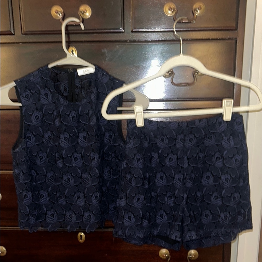 A.L.C Navy Lace Lined Set
